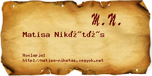 Matisa Nikétás névjegykártya